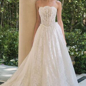 New wedding dress.Off white strapless lace bridal gown